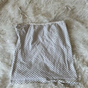 Brandy Melville White Navy Polkadot Tank Top